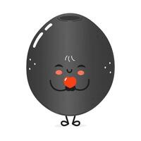 Cute smiling Black Olive character holding a heart in hands. hand drawn cartoon kawaii character illustration icon. Isolated on white background Black Olive in love character concept vector