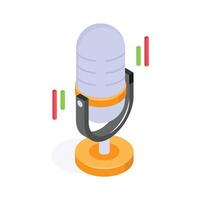 Professional microphone for audio recording and voice streaming vector