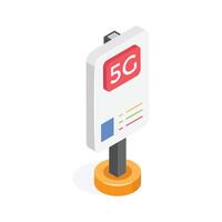 Sign representing the advanced 5G mobile network technology. vector