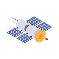 Well designed isometric icon of satellite, space technology, communication, data transmission, vector