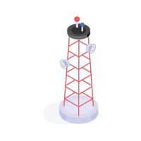 An amazing isometric icon of signal tower vector