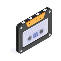 Vintage cassette tape for storing and playing audio recordings. vector