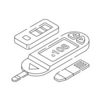 Device for blood sugar level testing and diabetes management vector