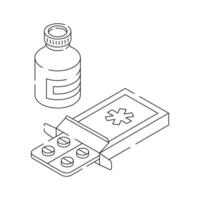 Blister pack with orange tablets for medication vector