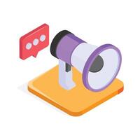 Get this creative icon of megaphone in modern style vector