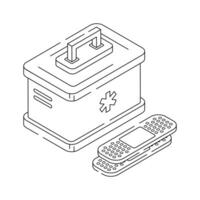Get your hands on this amazing icon of first aid kit in isometric style vector