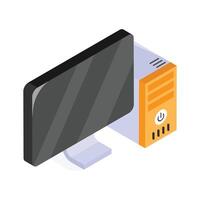 Creative isometric icon of desktop computer vector