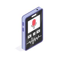 Get this amazing icon of voice recorder in modern style vector