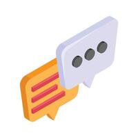 Two chat bubbles representing messaging or conversation exchange vector