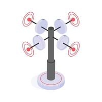 Have a look at this creative isometric icon of telecommunication antenna vector