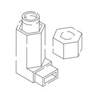 Inhaler device for respiratory relief and asthma management vector
