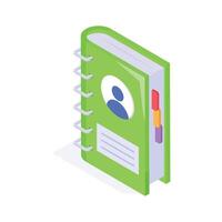 Digital or physical contact directory for phone numbers and addresses vector