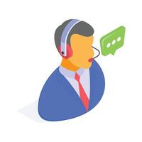 Customer service icon with a headset and speech bubble vector