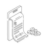 Prescription slip with medication pills for patient treatment vector