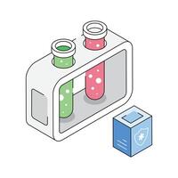 Test tubes and laboratory setup for medical analysis vector