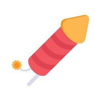 Isometric icon of festive rocket, celebrating events with colorful explosions vector
