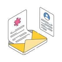 Certificate icon representing a medical report or license vector