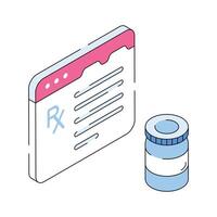 Take a look at this amazing icon of online prescription in trendy style vector