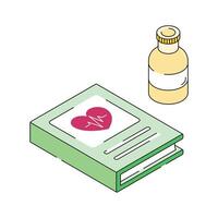 Book icon for medical reference or health studies. vector