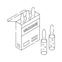Box of vaccine ampoules for immunization and healthcare protection vector