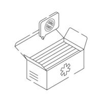 Box containing medical face masks for health protection vector