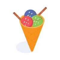 Get this amazing icon of ice cream cone in modern style vector