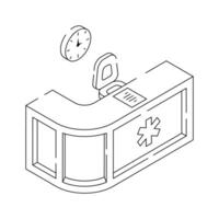 Icon of Hospital or clinic reception desk for patient check in vector