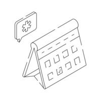 Calendar with medical appointment reminder for healthcare scheduling. vector