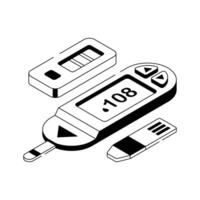 Device for blood sugar level testing and diabetes management vector
