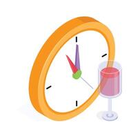 Clock pointing to midnight, symbolizing countdown to New Year vector