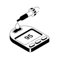 A device for measuring blood sugar levels in diabetic patients vector