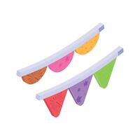 Vibrant flags for decorating parties and festive events vector