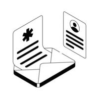 Certificate icon representing a medical report or license vector
