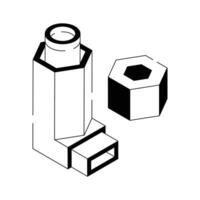 Inhaler device for respiratory relief and asthma management vector