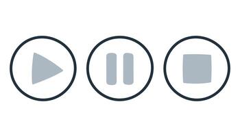 Simple play, pause and stop buttons icon, perfect for broadcasting and media related designs. vector