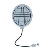 Hand drawn illustration of professional noise reduction tool, perfect for podcasting and recording. vector