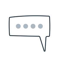 Simple hand drawn speech bubble icon, perfect for broadcasting and media related designs. vector