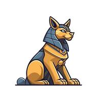 Majestic golden cat sculpture inspired by ancient Egyptian art showcases detailed craftsmanship and historical significance vector