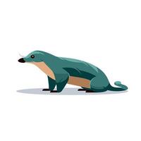 Unique cartoon illustration of an aquatic mammal in a playful pose on a light background vector