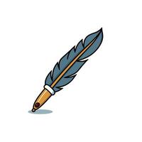 Elegant quill pen resting on a surface, symbolizing writing and creativity in a classic style vector
