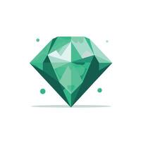 Unique green diamond with geometric design and vibrant color detail showcasing elegance in a modern style vector