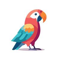 Colorful tropical parrot with vibrant feathers perched on a stand in a bright setting vector
