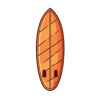 Stylish orange surfboard design featuring a classic shape and detailed carving for water sports enthusiasts vector