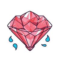 Bold pink diamond with water drops on a white background creating an elegant and eye-catching design vector
