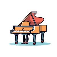 Grand piano with red lid showcases elegance in a musical setting vector