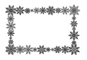 Snowflakes frame. Template postcard with copy space. graphic illustration for Christmas or New Year. Ice stars for winter holiday design. Isolated clipart for web design, print, sale vector