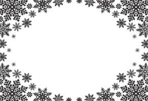 Snowflakes template postcard. Frame with copy space. graphic illustration for Christmas or New Year. Ice stars for winter holiday design. Isolated clipart for web design, print, sale vector
