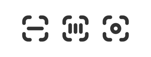 Scan qr code icon. Barcode scanning. Phone identification. Mobile technology. Identification bar. vector