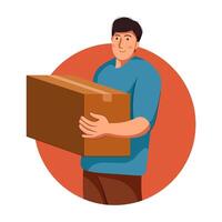 Delivery Men With Package vector