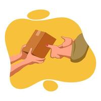 Hands Deliver And Receive Package vector